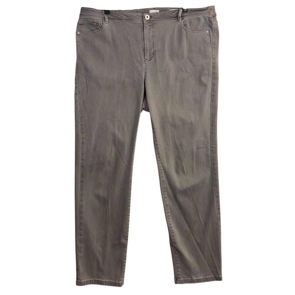 J.Jill 18 Authentic Fit Jean Versatile Gray Slim Ankle Stretch Minimalist Office